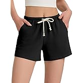 LUYAA Women's Casual Lounge Cotton Pajama Shorts Summer Drawstring Comfy Elastic Waist Sweat Shorts with Pockets 2026