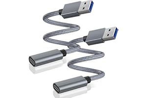 Basesailor USB 3.0 to USBC Adapter 0.75FT 2Pack,Type C Female to USB A Male Cable for New iPhone 17 16 15 14 13 Pro Max Air Car Charger,5Gbps 3.1 Type C Converter for iPad mini,Samsung Galaxy S25 S24