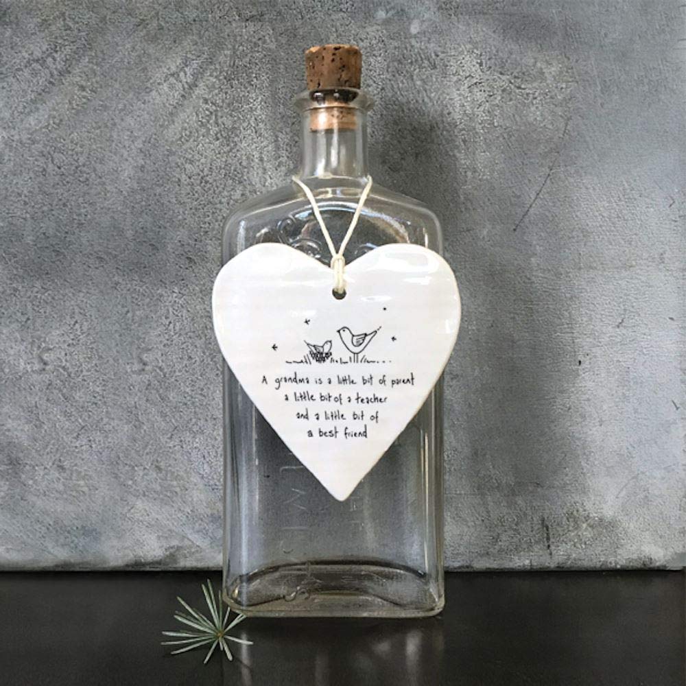 East of India Wobbly Heart - 'A grandma is a little bit of parent a little bit of a teacher and a little bit of a for Grandmother Lockdown Gift