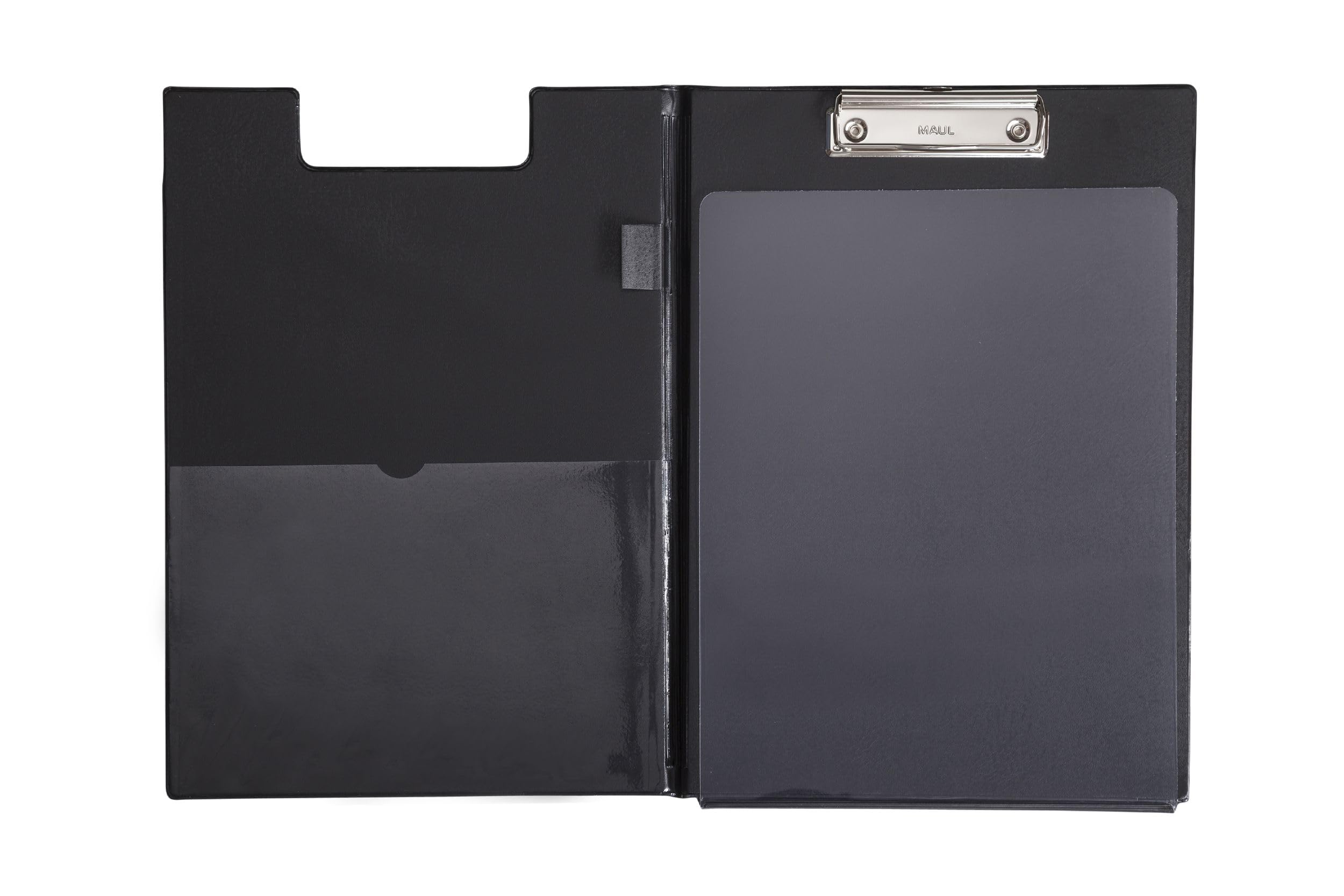 Maul Clipboard Folder with Foil Cover And Anti-Copying Protection, Din A4 High, Inside Pocket, 8 mm Clamping Width, Black