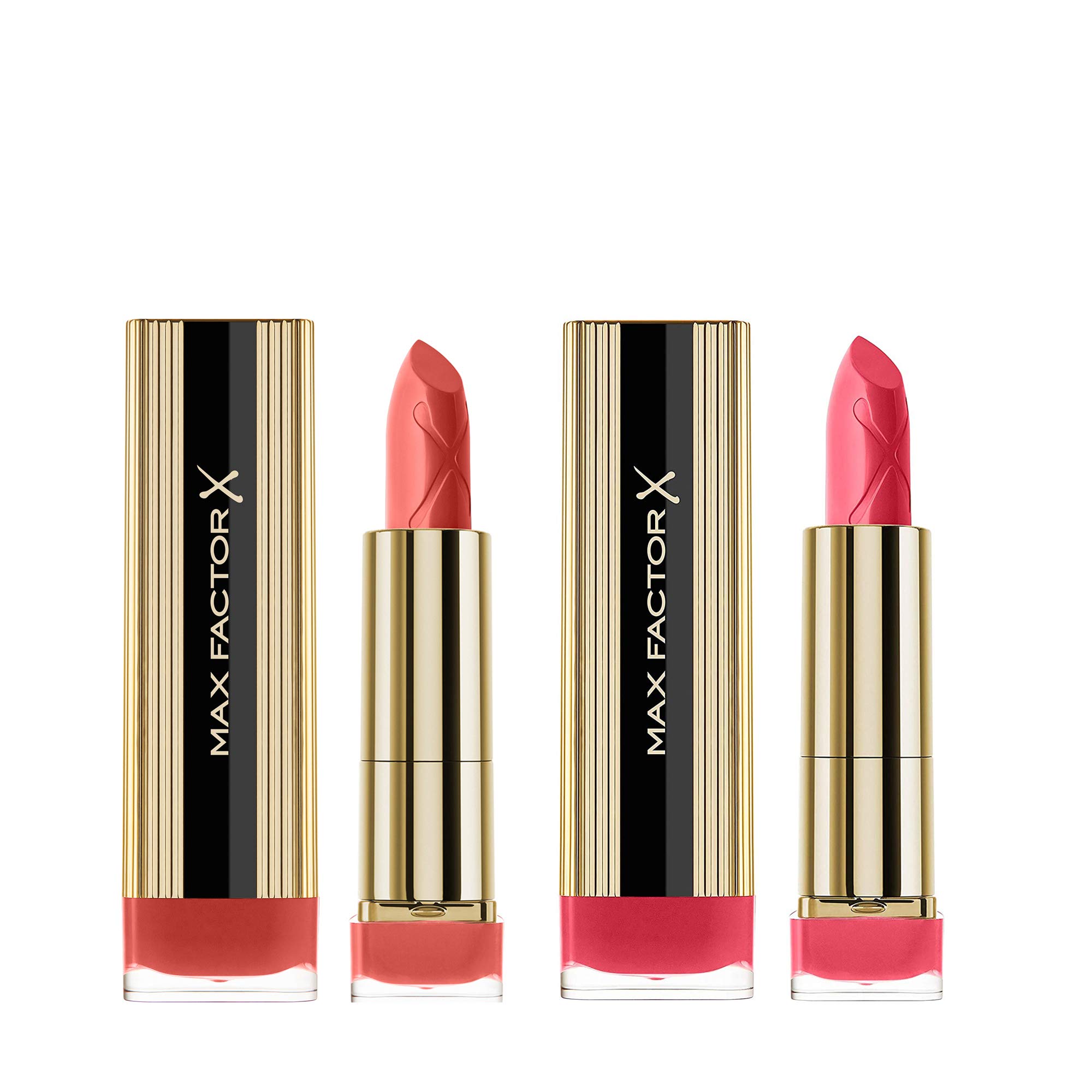 Max Factor Colour Elixir Lipstick with Vitamin E, Shades Pink Brandy 050 + Bewitching Coral 055 (Pack of 2)