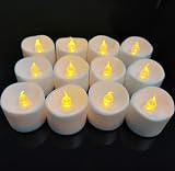 Jialine LED Tea Lights with Timer 12 Pack Warm Yellow Flicker 18 Hour Cycle view 3