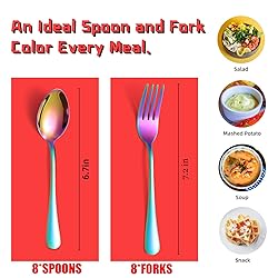 Rainbow Dinner Forks and Spoons Silverware