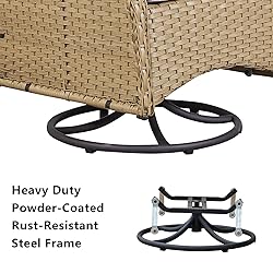 HUMMUH 5-Piece Patio Furniture Wicker Outdoor