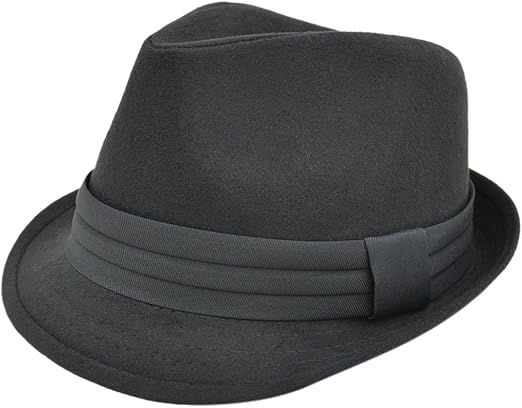 white fedora hat with black band