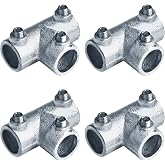eoere 4 PCS Three Socket Tees Structural Railing Pipe Fitting | Fits 3/4" Schedule 40 Pipe