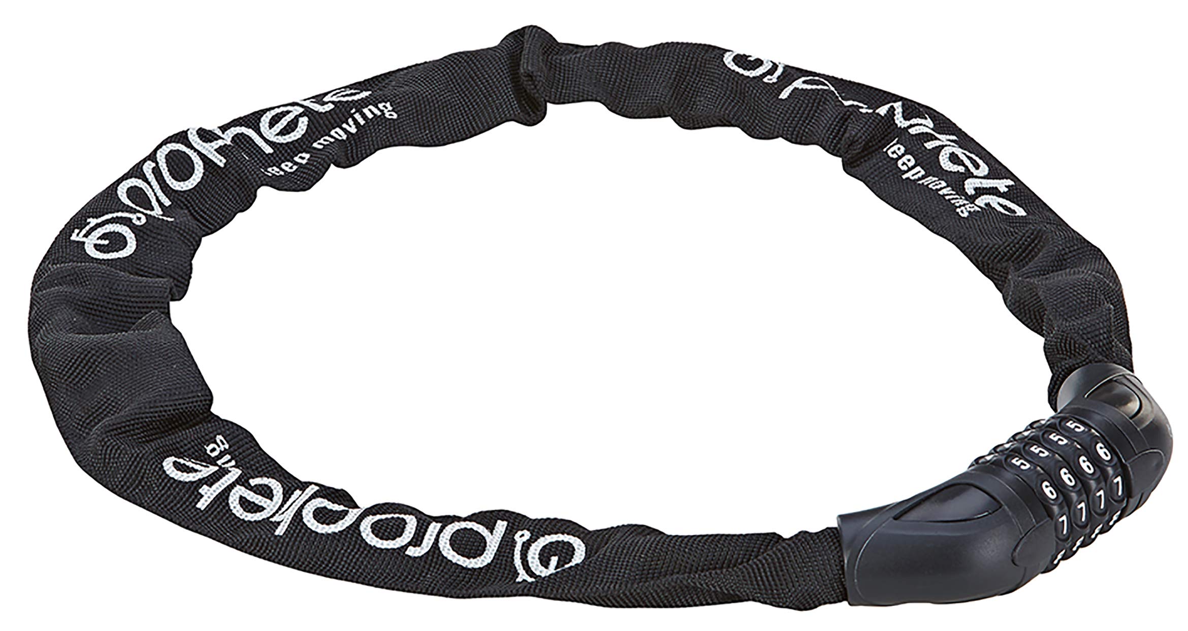 Prophete Bicycle lock, chain lock, 4-digit combination, freely coded, dimensions: 90 cm x 6 mm diameter, colour: black