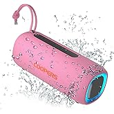 Portable Bluetooth Speaker, Wireless Bluetooth Speaker with Clear Loud Stereo Sound, IPX5 Waterproof Speakers with RGB Lights, BT5.3, Long Playtime, TWS Pairing for Home Outdoor Party Beach Travel