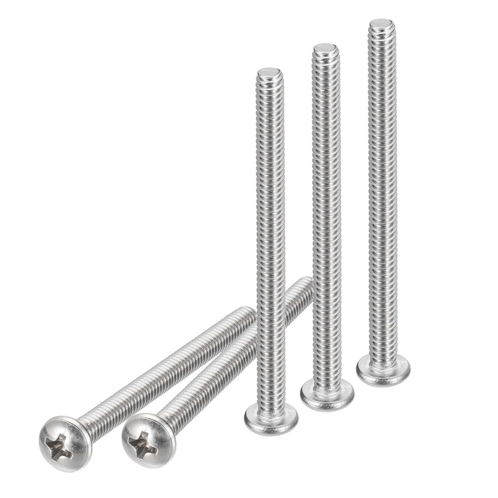 DTGN #10-24x2-3/4" Pan Head Machine Screws, 25Pcs 304 Stainless Steel, Phillips Drive, UNC Full Thread, Bright Finish, Screws Bolts Kit — image 1