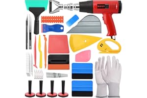 NEWISHTOOL Vinyl Wrap Tool Kit with Heat Gun, Car Wrap Kit, Felt Squeegee, Tucking Squeegee, Gloves, Magnets Holder, Window Tint Tools for Car Film Installation