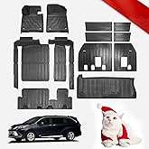 Floor Mat Backrest Mat Cargo Liner Fit for Toyota Sienna 8 Seat 2021-2025 2026,TPE All Weather Custom Fit Floor Liner for Sienna 1st, 2nd and 3rd Row and Trunk and Backrest Mat(Full Set)