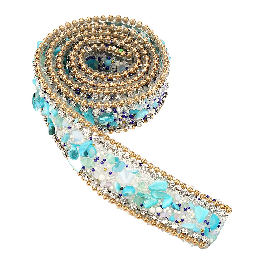 B100*2cm Rhinestone Diamond Ribbon Sparkle Small Diamond Wrap Roll Diamond Mesh Wrap Roll Cake Ribbon for Wedding Birthday Decoration, Art Craft Projects(#2)