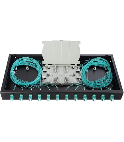 thumbnail image 2 of 24-Port LC OM3 Multimode Fiber Patch Panel - Rack Mount Enclosure With Splice Trays & Couplers 2 of 14