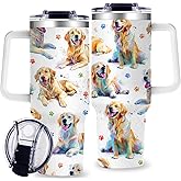 Golden Retriever Gifts for Dog Lovers,40oz Travel Tumbler Gifts for Women - Dog Mom Gift for Dogs Lovers for Mothers Day , Golden Retriever Dogs Gift for Her Birthday, Christmas Thank you Present