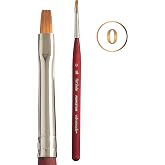 Princeton Velvetouch Artiste, Mixed-Media Brush for Acrylic, Watercolor &amp; Oil, Series 3950 Mini Flat Shader Luxury Synthetic, Size 0
