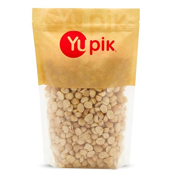 YUPIK MACADAMIA NUTS, MEDIUM PIECES, 2.2 LB (35.2 OZ), GLUTEN-FREE, KOSHER, RAW NUTS, BROKEN PIECES, UNSALTED, UNROASTED, OIL-FREE, CREAMY FLAVOR, SOURCE OF FIBER, HEALTHY SNACKS, FOR BAKING, COOKING