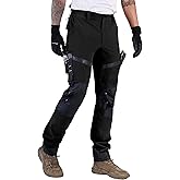 Ellobird Construction Work Pants for Men Cargo 4 Way Stretch Relaxed Fit Water Repellent Double Knee Work Utility