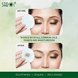 SAROI 8 Reusable Makeup Remover Pads | Bamboo Cotton Facial Cleansing Wipes | view 3