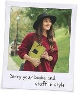 IF Bookaroo Books & Stuff Pouch Cream Leather Look Sleeve view 2