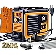 Wrdlosy 250A 110V Welding Machine, Portable Welder Machine, IGBT Digital Display LCD Stick Welder, Home DIY Arc Welder, Hot Start Arc Force Anti-stick Mini Welder