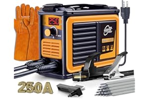 Wrdlosy 250A 110V Welding Machine, Portable Welder Machine, IGBT Digital Display LCD Stick Welder, Home DIY Arc Welder, Hot Start Arc Force Anti-stick Mini Welder
