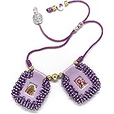 Sacred Scapular Bracelet Handmade Crystal Bead Purple Stone Wristband of Sacred Heart of Jesus, Holy Virgin of Carmen, St. Michael Archangel. 2,5cm x 3cm by Zaraleas