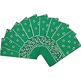 Vamqor 12pcs Bandana for women and men 100% Cotton Custom Fashion Paisley Design Multifunctional Outdoor Square Handkerchief