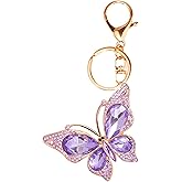 Bling Crystal Butterfly Keychain for Women, Rhinestone Bag Pendant Handbag Accessory