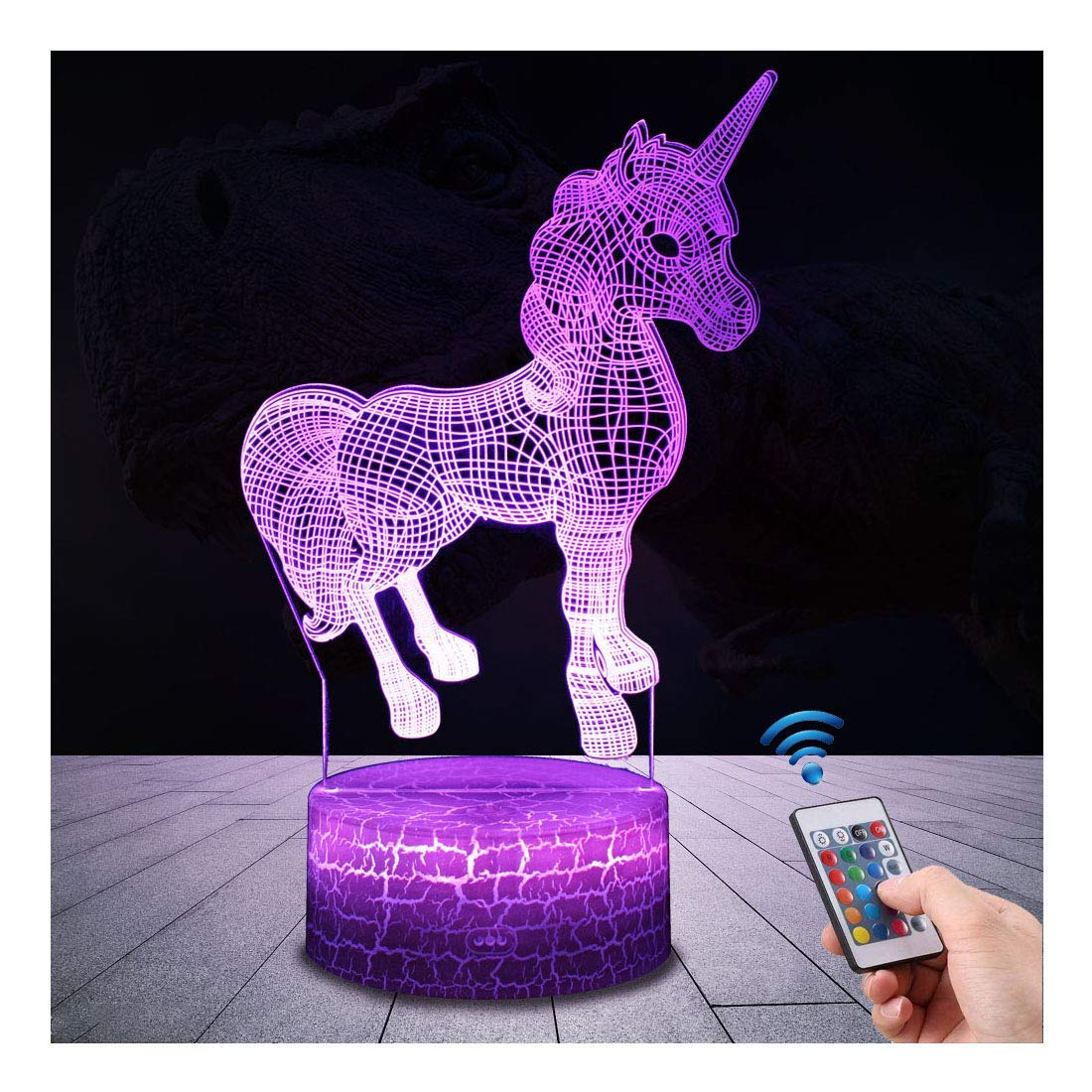 Einhorn Geschenk Einhorn Nachtlicht für Kinder, 3D Licht Lampe 7 Farben