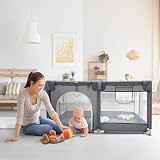 Kidoola Baby Playpen 127x127cm with Padded Frame & Mesh Walls - Grey view 7