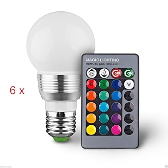 Beleuchtung 16 Farbe E27 3W RGB LED Lampe Licht Magic ...