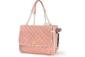 MINSONG Fashion Pet Carrier Dogs Cat Small Animals Purse Bag, Leather Pet Carriers Dog Puppy Kitten Tote Travel Handbag TSA Airline-Approved