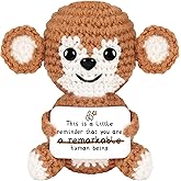 DAFURIET Gifts for Him/Her: Stuffed Animal Women/Men Thank You Present, Handmade Positive Crochet Monkey Emotional Birthday Mother's Day Easter Retirement Gifts for Teacher Friend Coworker Couple