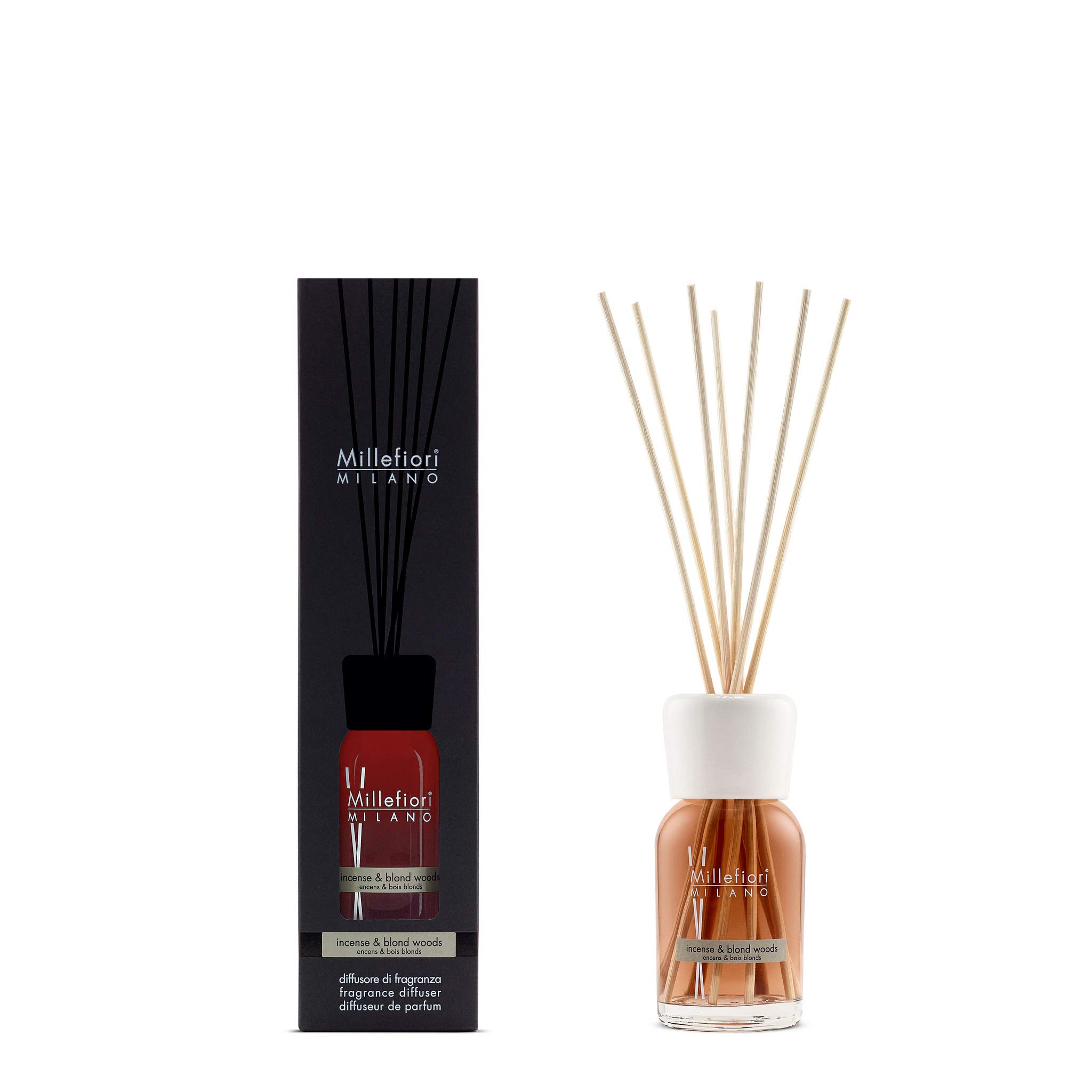Millefiori Milano Scented Reed Diffuser | Incense and Blond Woods | 100 ml โ image 1