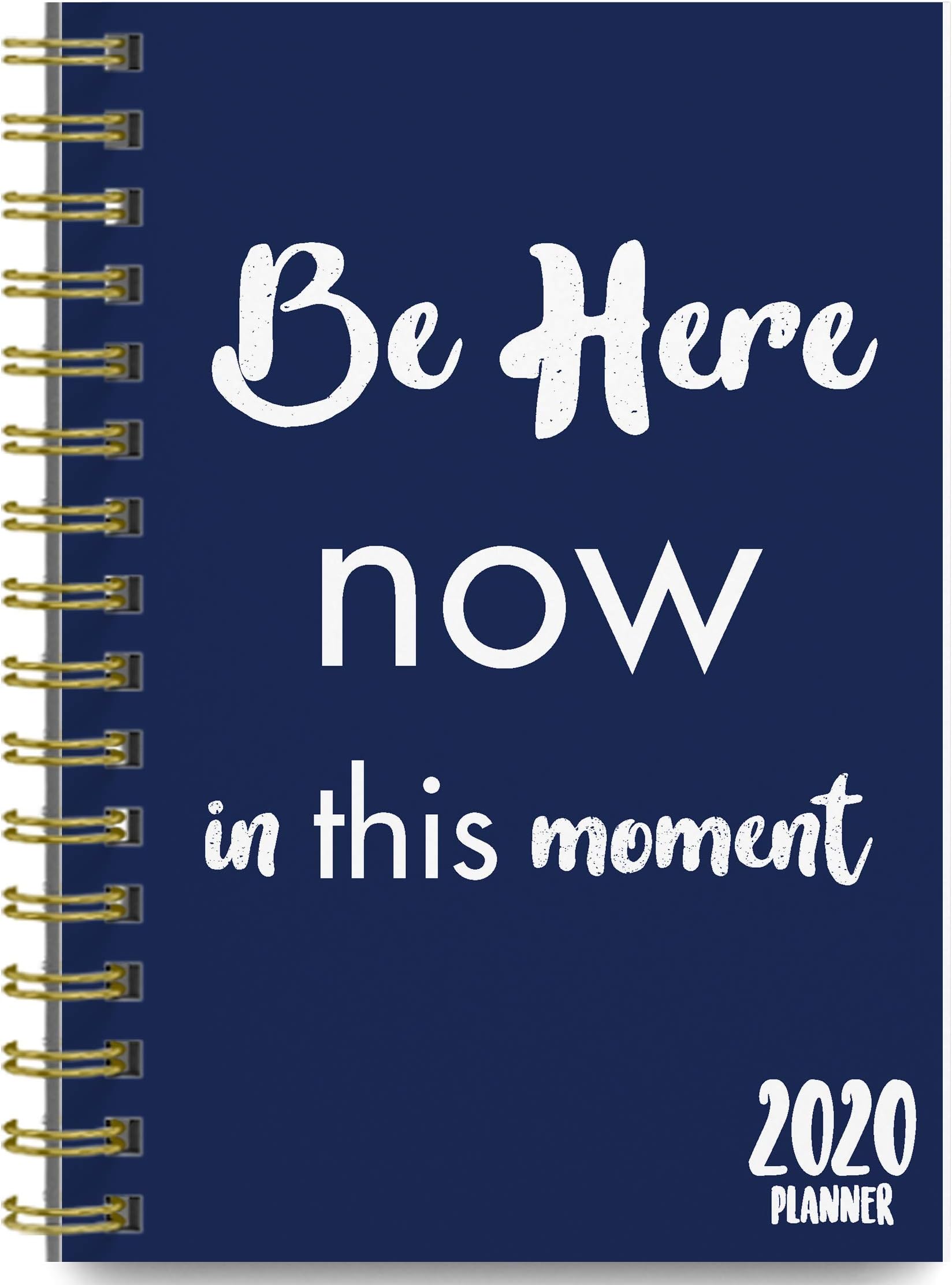 2020 Navy Soft Cover Academic Year Day Planner Book by Bright Day, Weekly Monthly Dated Agenda Spiral Bound Organizer, 16 Month Calendar 6.25 x 8.25 Inch,