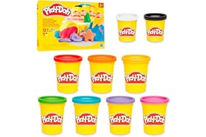 Play-Doh 9 Pack Favorite Color Set, Assorted Colors, 2 & 4 Ounce Modeling Compound Cans, Kids Arts & Crafts, Back to School Gifts & Prizes, Preschool Toys, Ages 2+ (Amazon Exclusive)