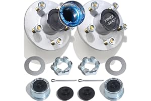 iBroPrat 2Sets Galvanized Trailer Idler Hub Kits 5 Bolt 4.5, Trailer Idler 5 Lug Hub Kits Pre-Installed and Lubricated for 3500 lbs 1-1/16'' to 1-3/8'' #84 Spindle Tapered Axle