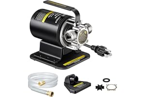Limodot Water Transfer Pump, 115V/60HZ Portable Electric Utility Pump, 1/8'' Low Suction with Suction Strainer Attachment, Water Removal Pump, Idea for Bath Tub, Rain Barrel, Water Beds, Aquariums