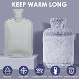 BOLEi Hot Water Bottle 2L with Luxury Faux Fur Cover Blue view 3