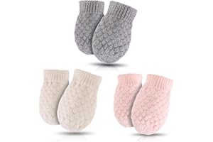 YVNEHCN Baby Knit Mittens Toddler Boys Girls Gloves Winter Infant Newborn No Scratch Mitten 0-3 Years