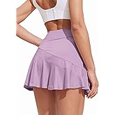 Ekouaer Womens Tennis Skirt Pleated Athletic Skort with Pocket Anti-Slip Strip High Waisted Ruffle Golf Skirts Workout Casual