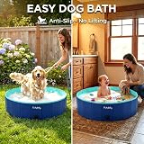 furrybaby Large Dog Paddling Pool Foldable Navy 120x30 cm Non-Slip Drain view 7