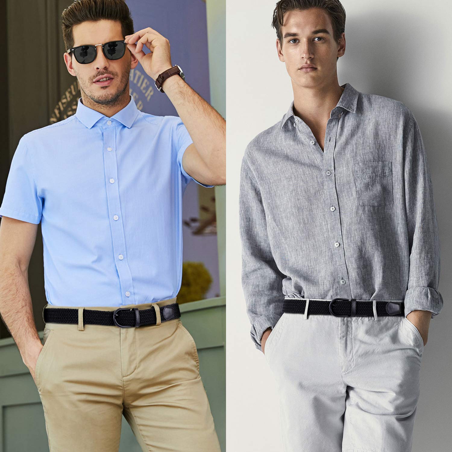 Braided Canvas Stretch Belt Elastic Casual Belt for Men/Women/Junior 1.3\