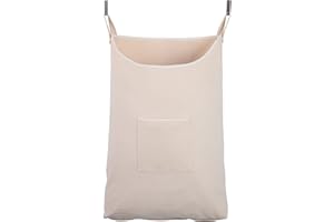 GORISEN Laundry Collector, Laundry Hamper, Door Hanging Laundry bag with hooks (Beige, 65Liters)