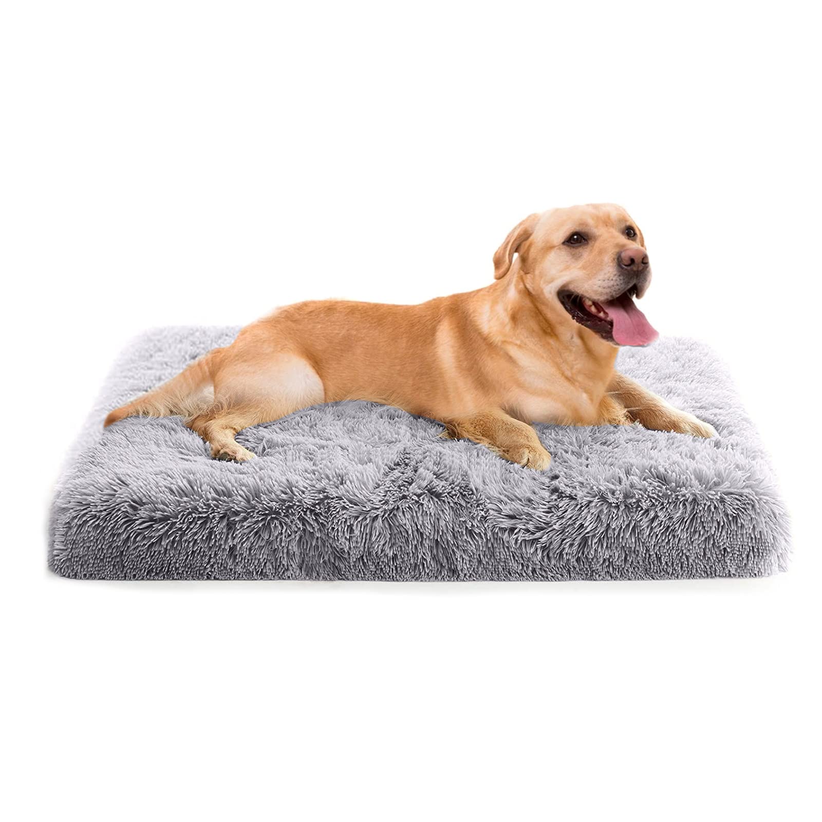 PETCUTE Dog Crate Mattress,Egg Crate Orthopedic Calming Pet Bed with Washable Removable Cover, Deluxe Plush Dog Mat with Anti-Slip Bottom,Ultra Soft Fluffy Pet Pillow Cushion,L