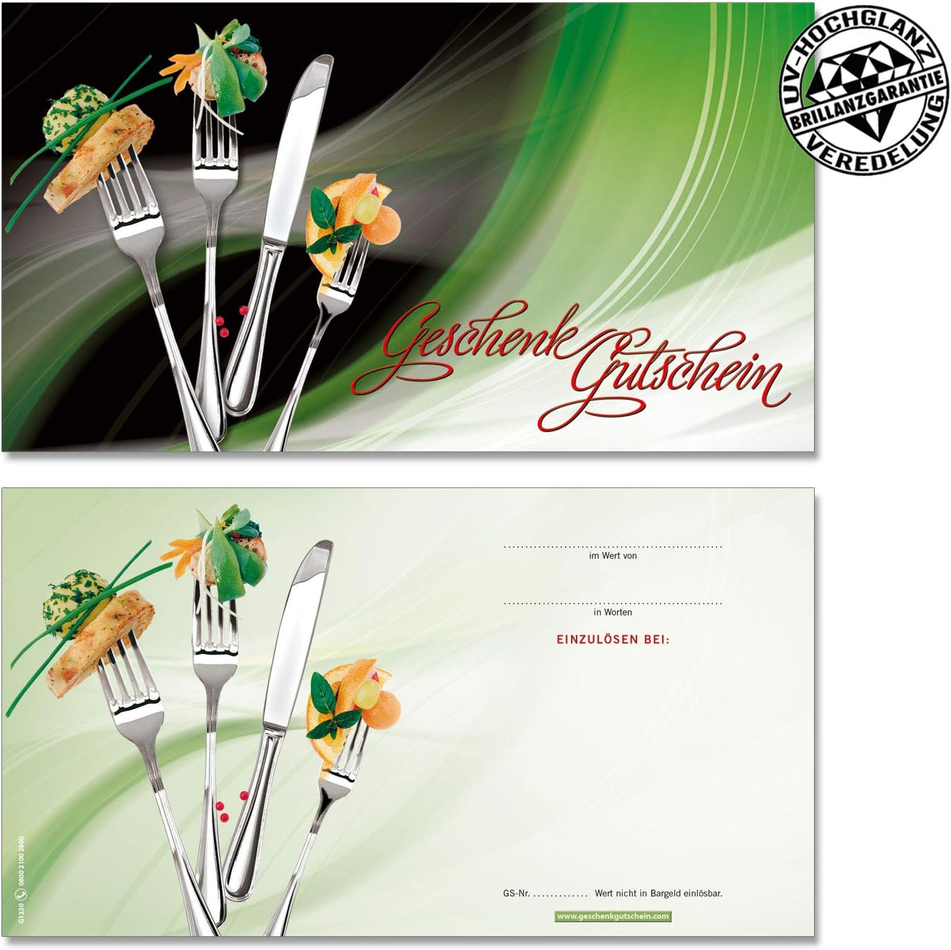 100 Stk. Hochwertige Gutscheinkarten Geschenkgutscheine. Motiv für ...