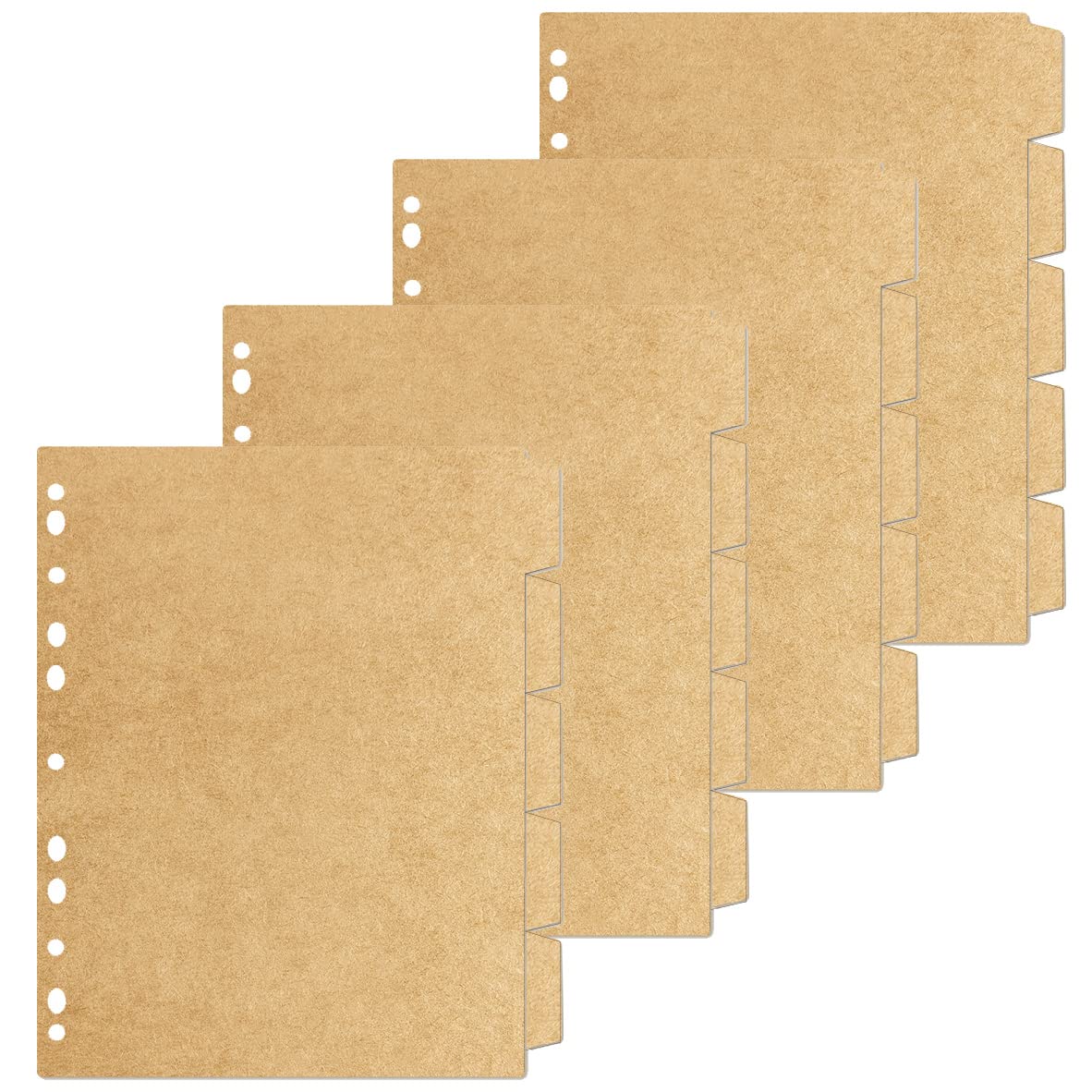 Photo 1 of 20 Sheets 3 Ring Binder Dividers with 5-Tabs Set, 8.5” x 11” Cardstock Letter Size Index Dividers Paper for 3 Ring Binder(Kraft)