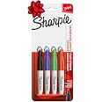 Sharpie Mini Permanent Markers, Fine Point, Assorted Colors, 4 Count | Permanent Ink on Various Surfaces, Vibrant Colors, Qui