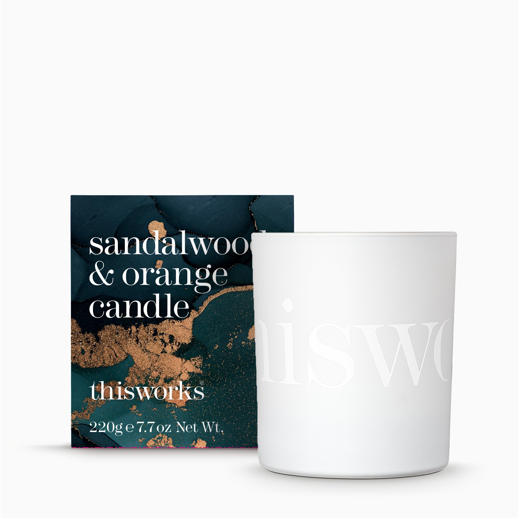 This Works Sandalwood & Orange Candle, 220 gm - Hand Poured and Blended with Essential Oils - Uplifting and Aromatic
