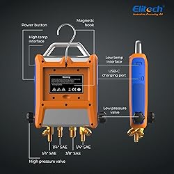 Elitech Digital 4 Valve Manifold Gauge HVAC with
